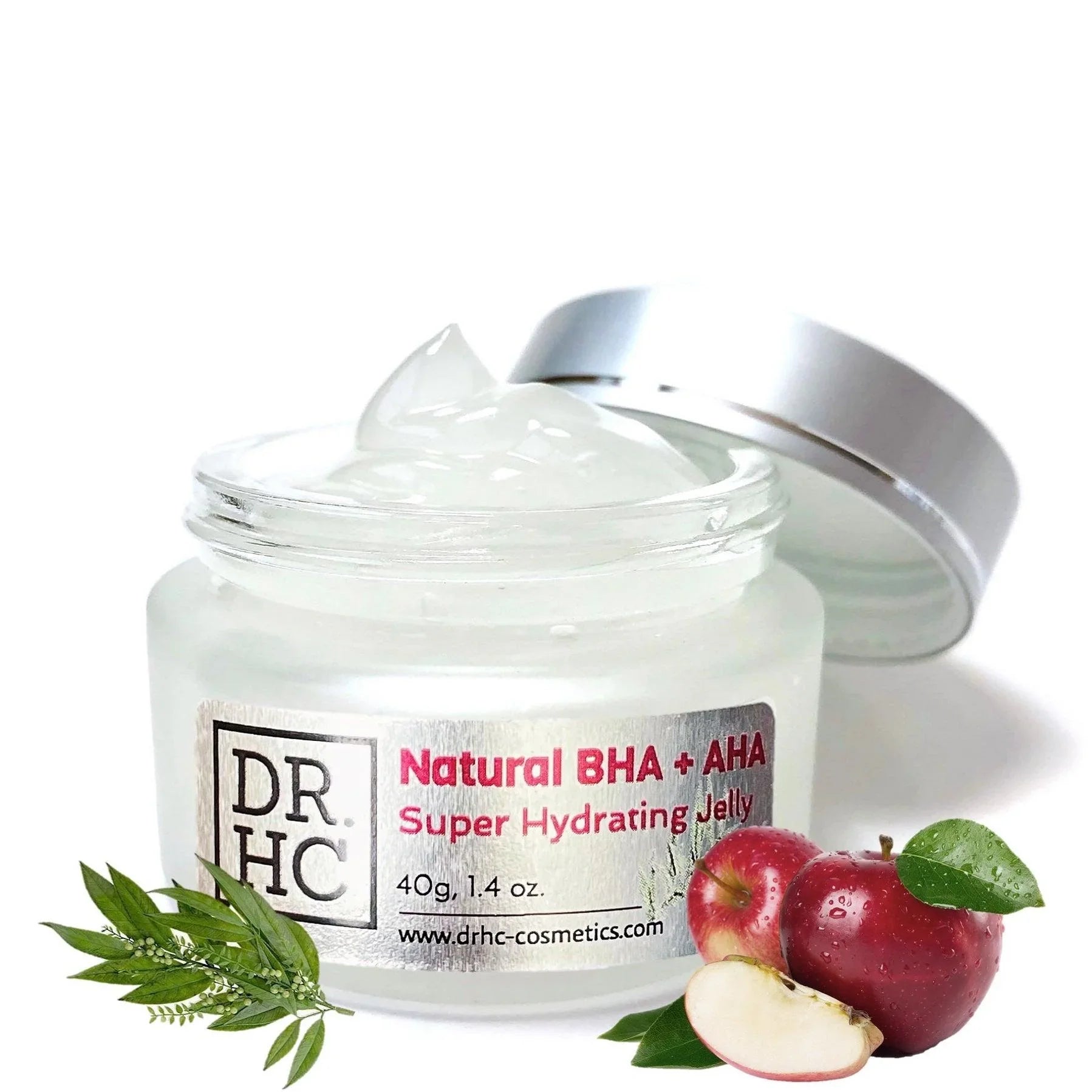 Natural BHA and AHA hydrating jelly face moisturizer jar for brightening and acne prone skin