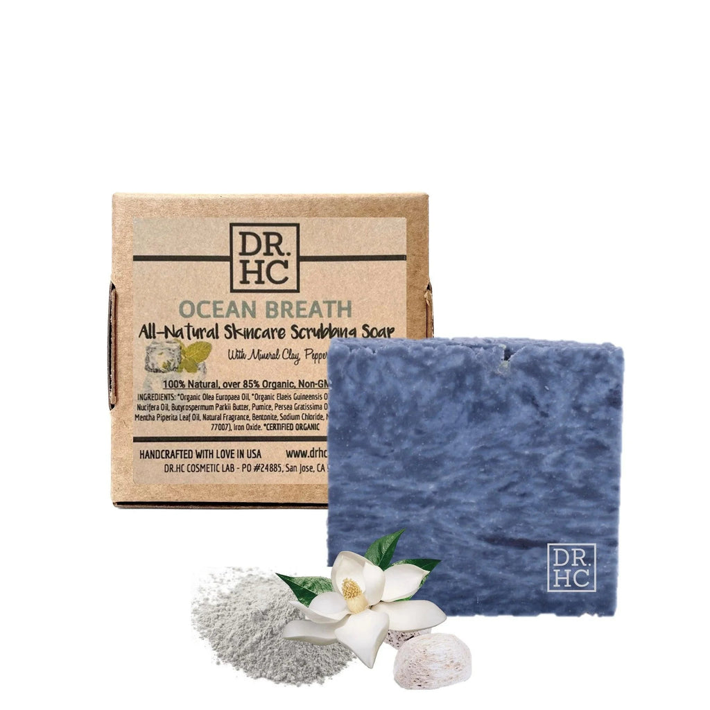 Ocean Breath exfoliating peppermint soap bar with natural pumice and bentonite clay for deep body cleansing — view 2