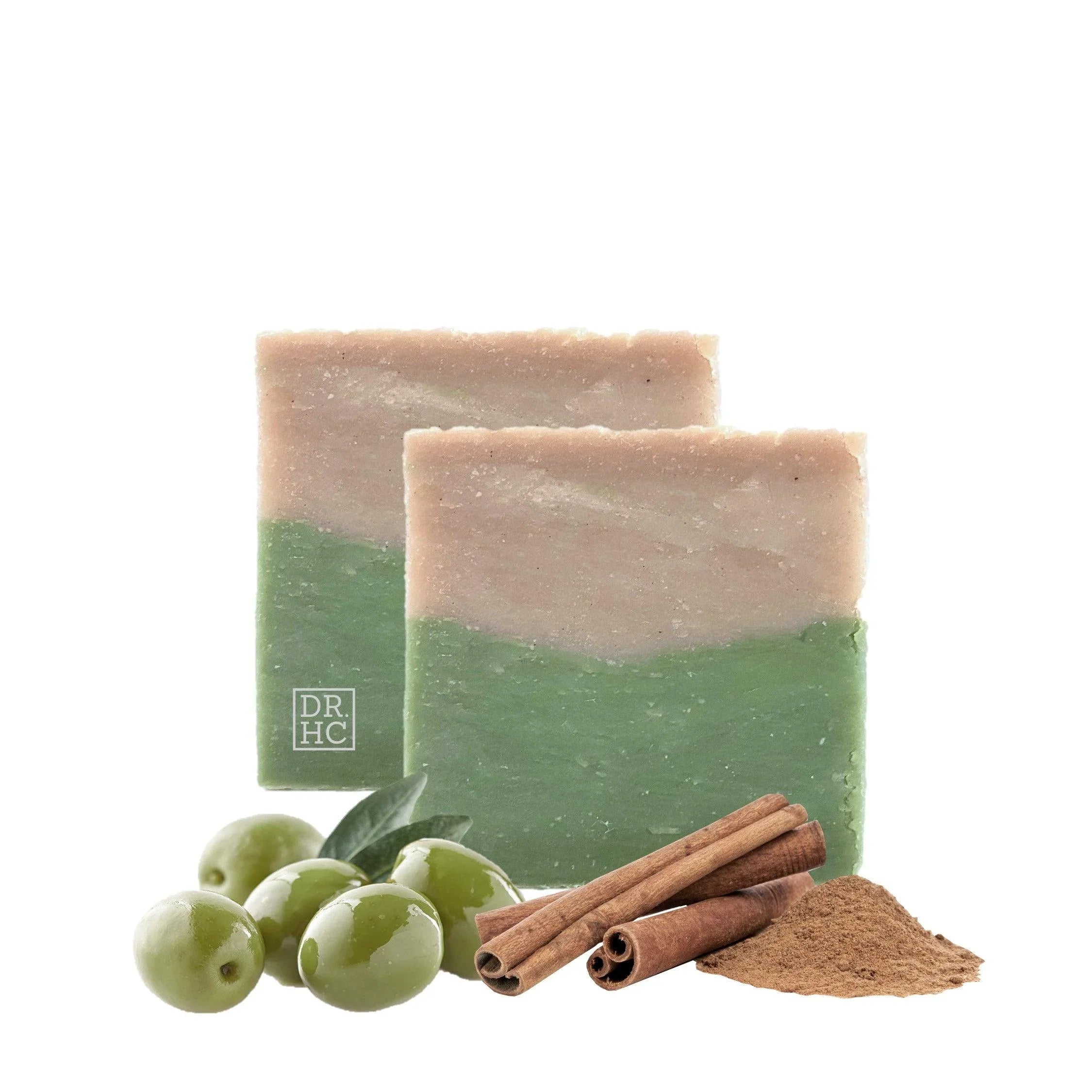 Handcrafted olive mineral clay face soap bar with natural ingredients for anti-aging and acne control — view 3