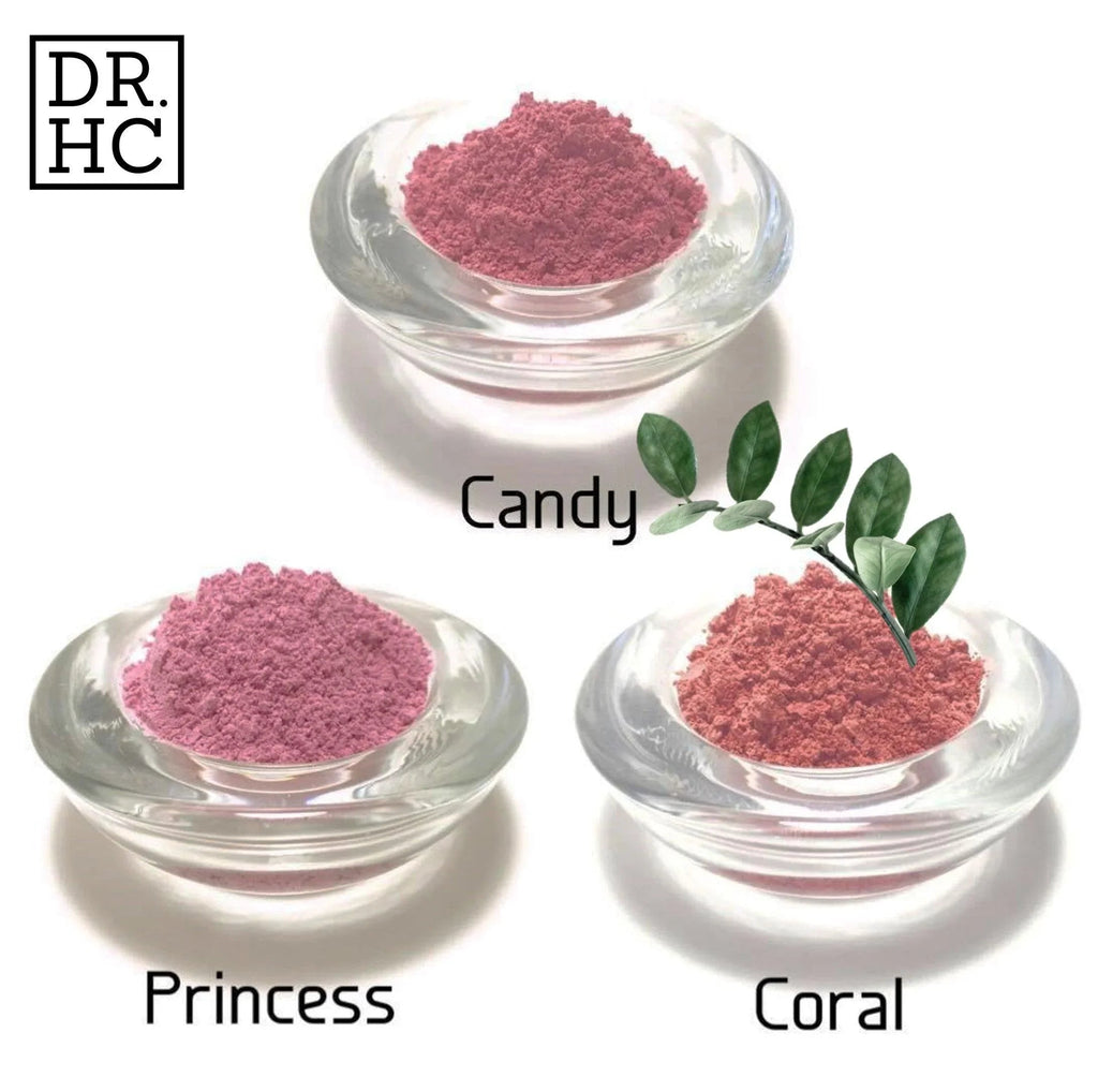 DR.HC natural organic sheer Pon-Pon blush compact with applicator puff and built-in mirror — view 2