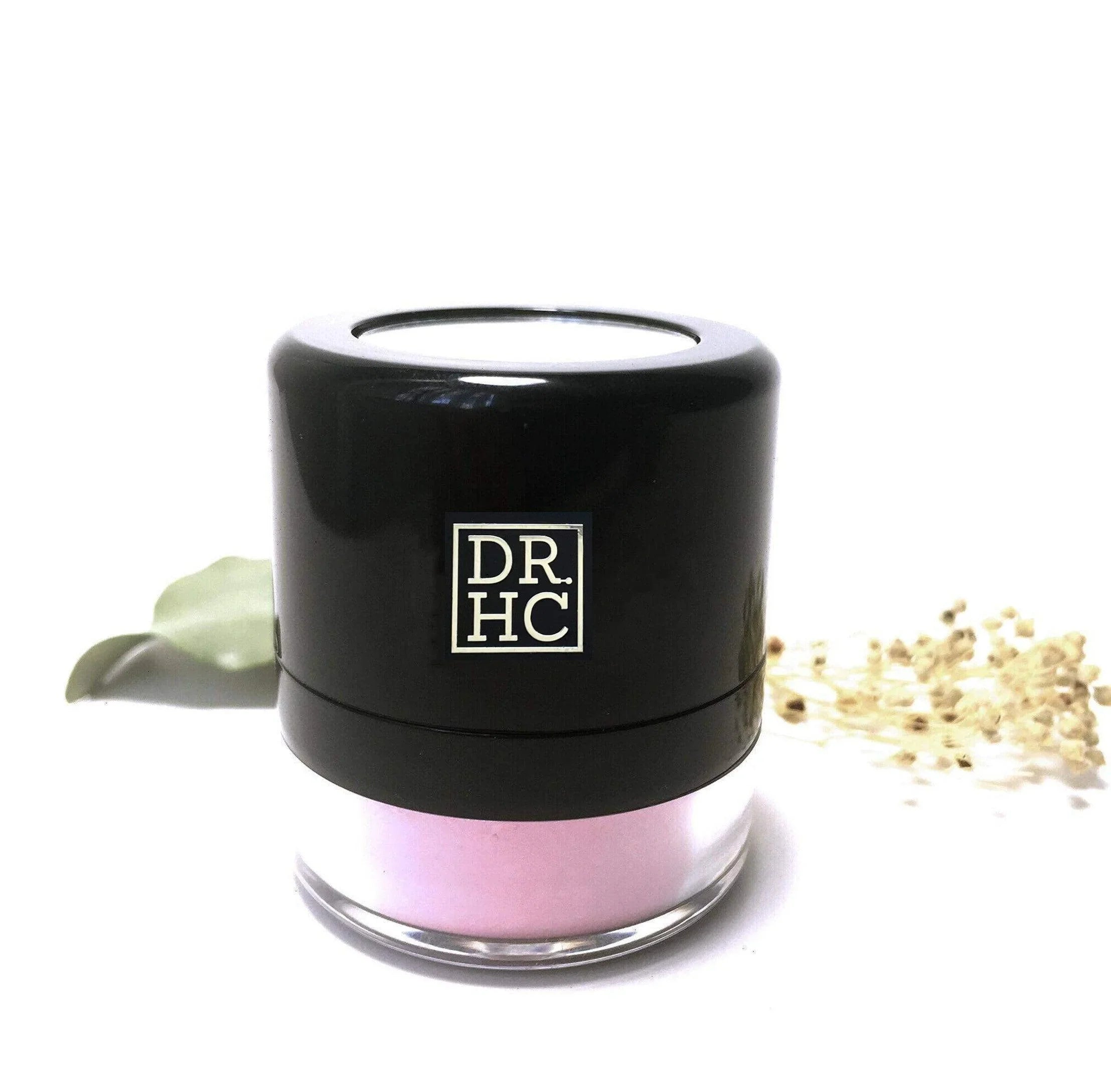 DR.HC natural organic sheer Pon-Pon blush compact with applicator puff and built-in mirror — view 3