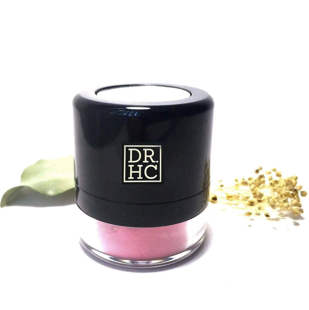 DR.HC natural organic sheer Pon-Pon blush compact with applicator puff and built-in mirror — view 4