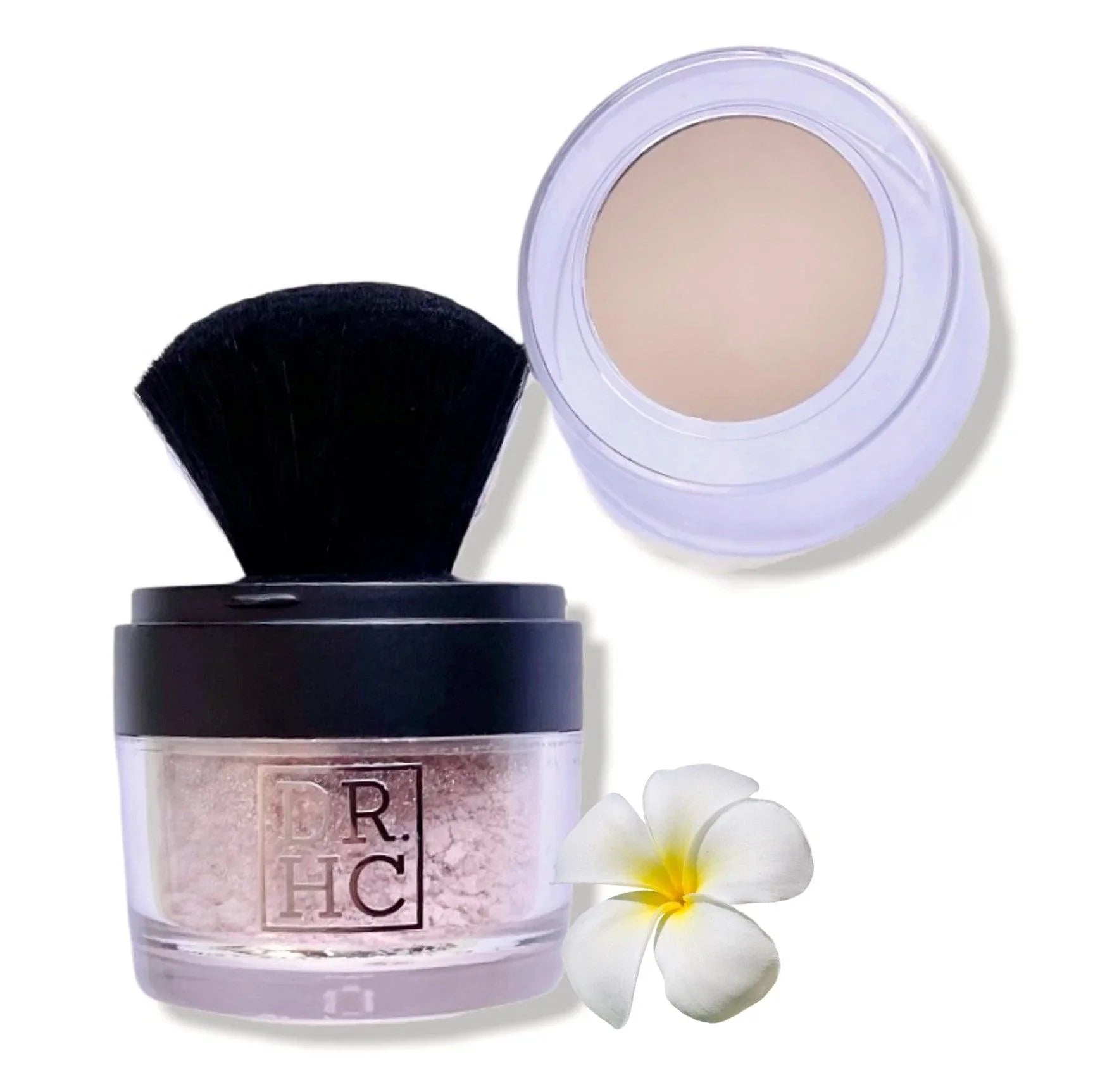 Silky Mineral CC Powder in a travel compact with built-in mirror and buffing makeup brush — view 2