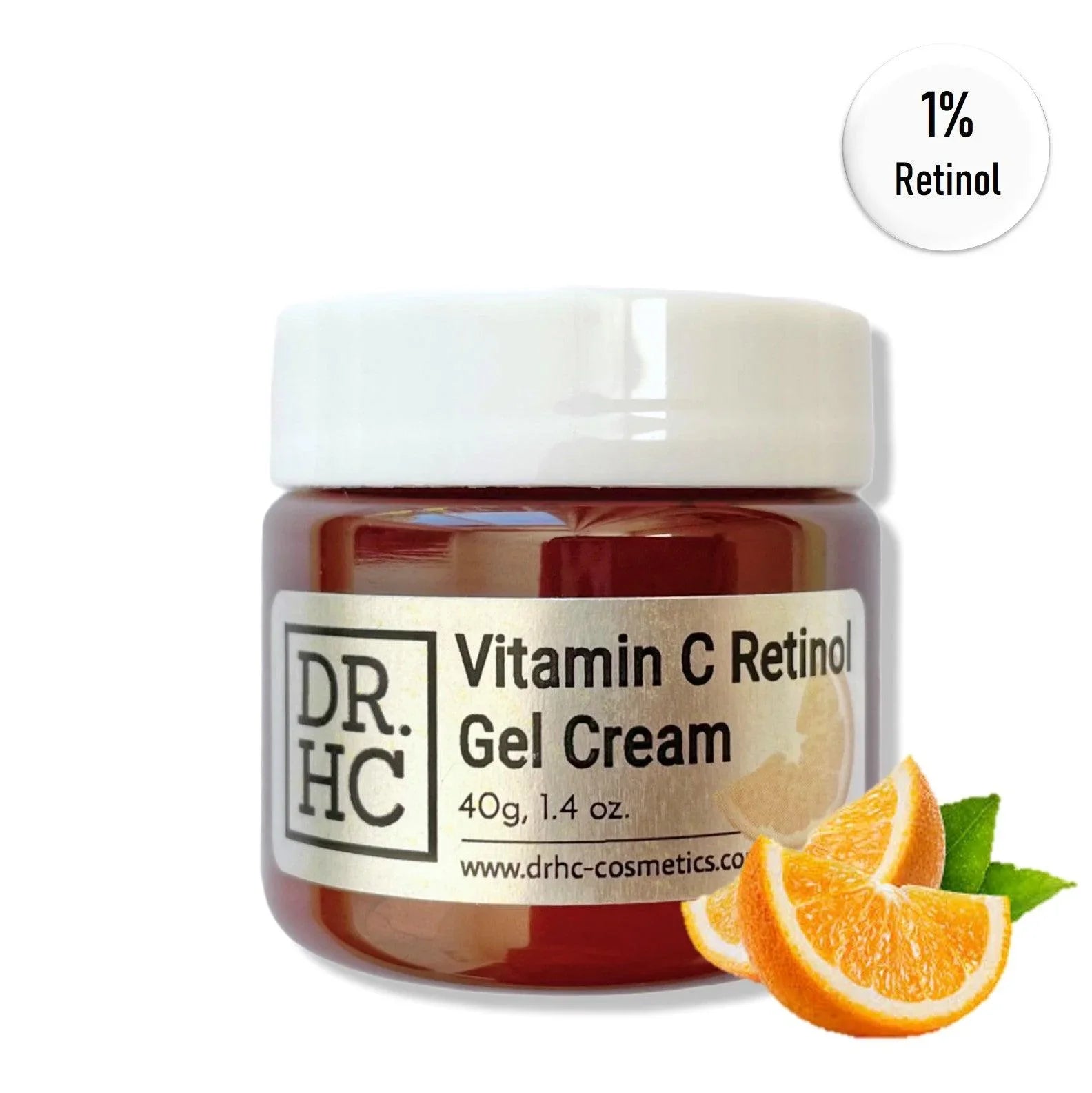 Vitamin C Retinol gel cream jar, anti-aging face moisturizer for skin brightening and blemish control — view 2