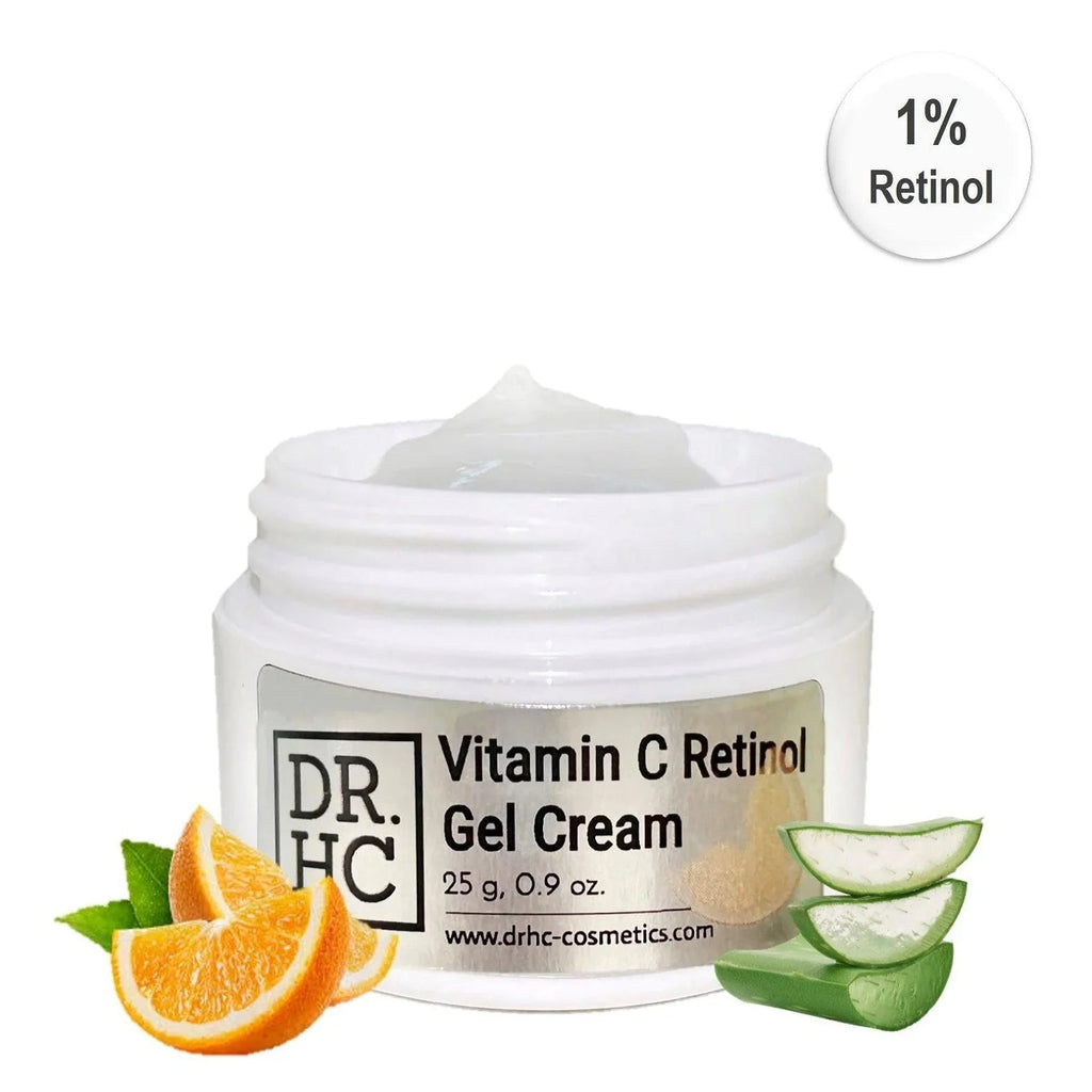 Vitamin C Retinol gel cream jar, anti-aging face moisturizer for skin brightening and blemish control — view 3