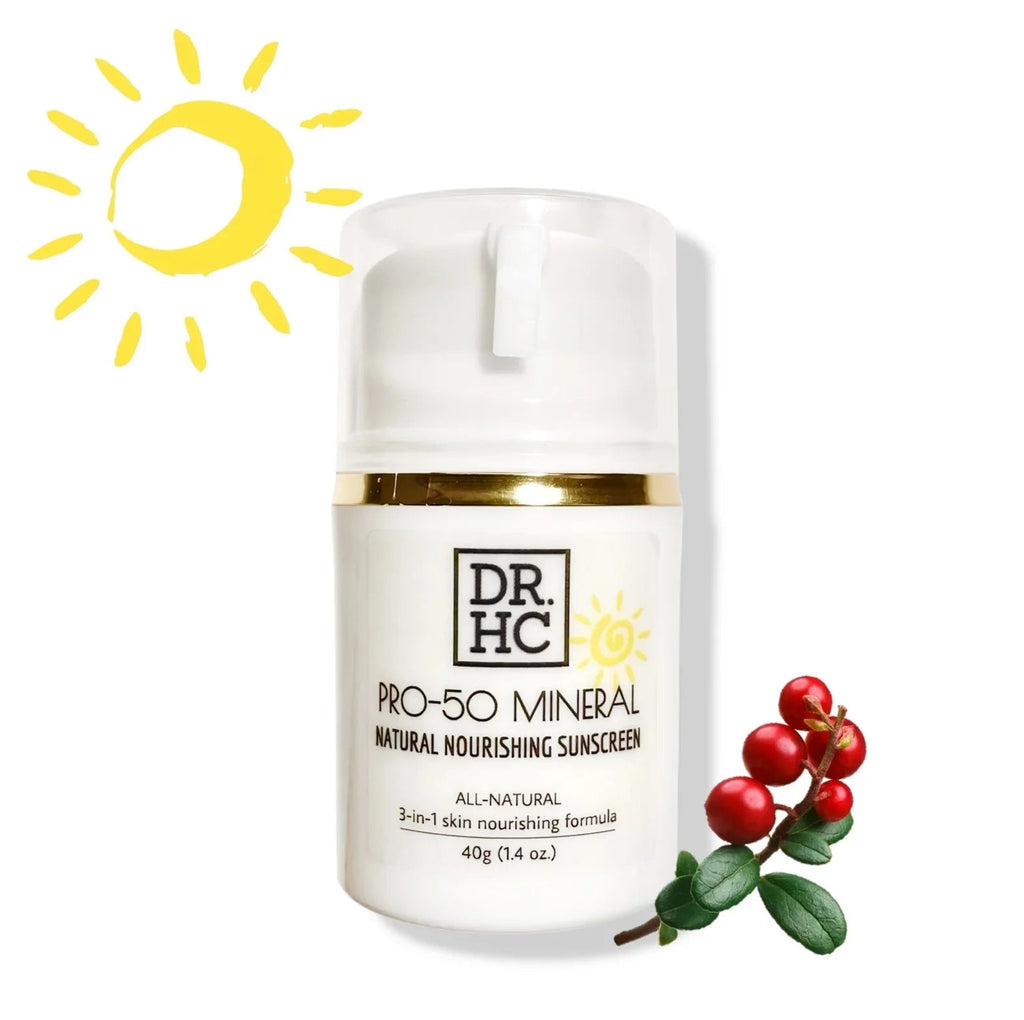 DR.HC Pro-50 mineral natural nourishing sunscreen bottle, 3-in-1 SPF 50 skin brightening moisturizer — view 4