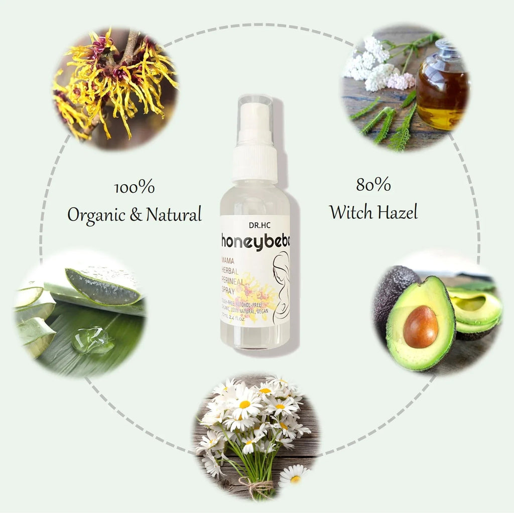 Organic postpartum perineal spray bottle with natural herbal ingredients for new mothers cooling relief — view 4