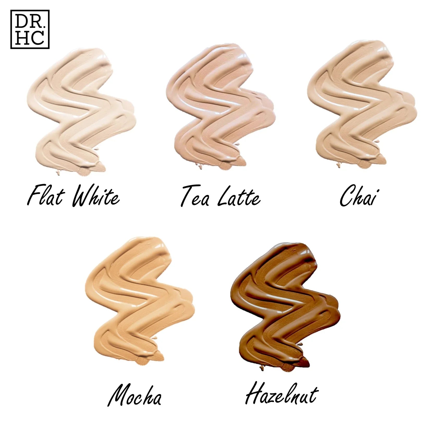 Flawless Supreme 6-in-1 CC cream foundation bottle highlighting five diverse natural matte skin shade options — view 3