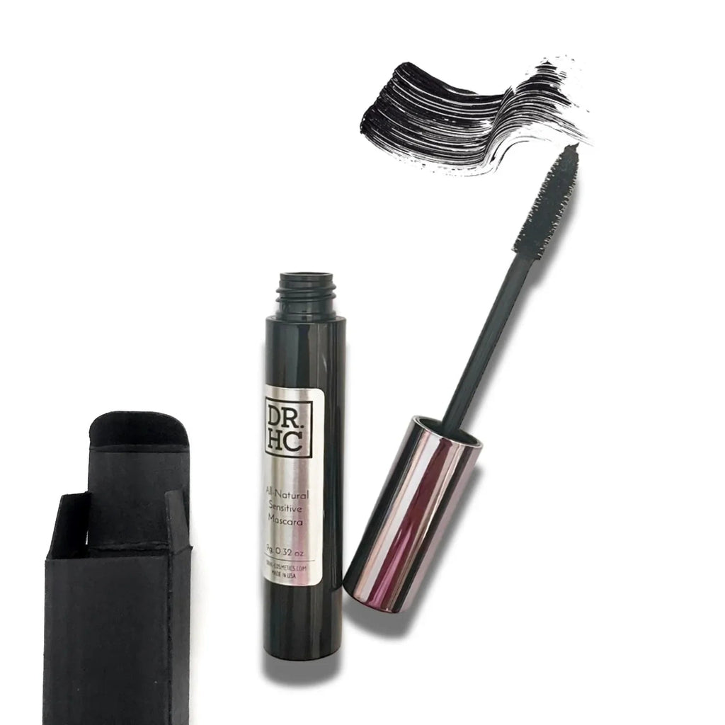 All-natural sensitive mascara tube and wand, formulated for voluminous lashes in black or dark brown. — view 3