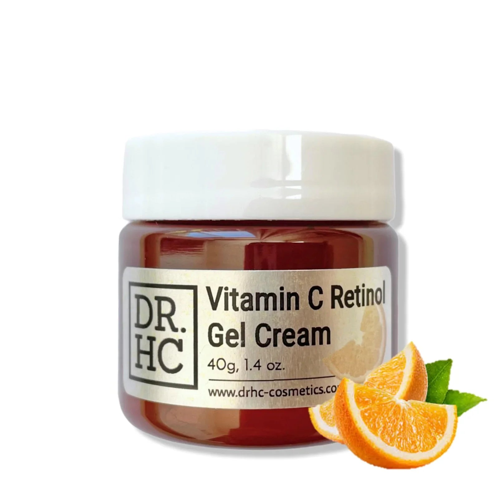 Vitamin C Retinol gel cream jar, anti-aging face moisturizer for skin brightening and blemish control