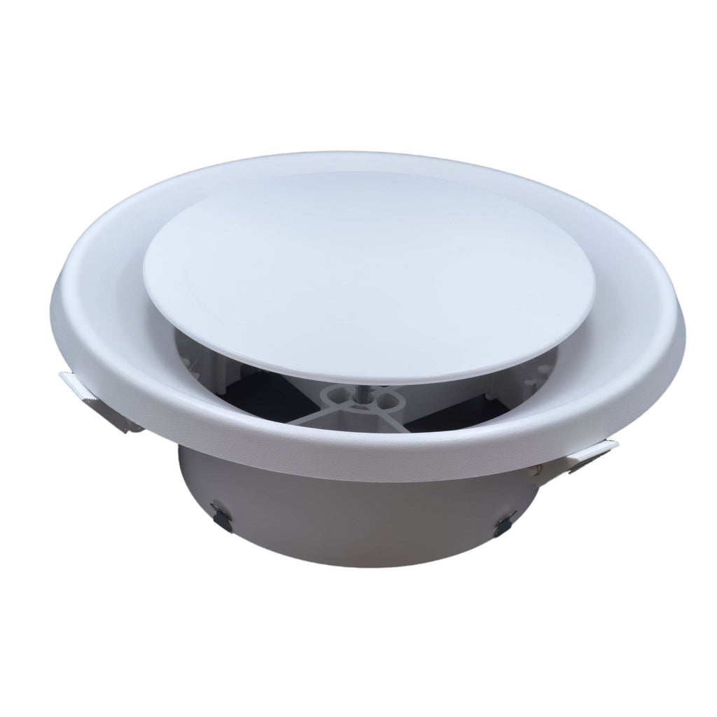 White plastic round ceiling cone vent diffuser for home HVAC and ventilation systems