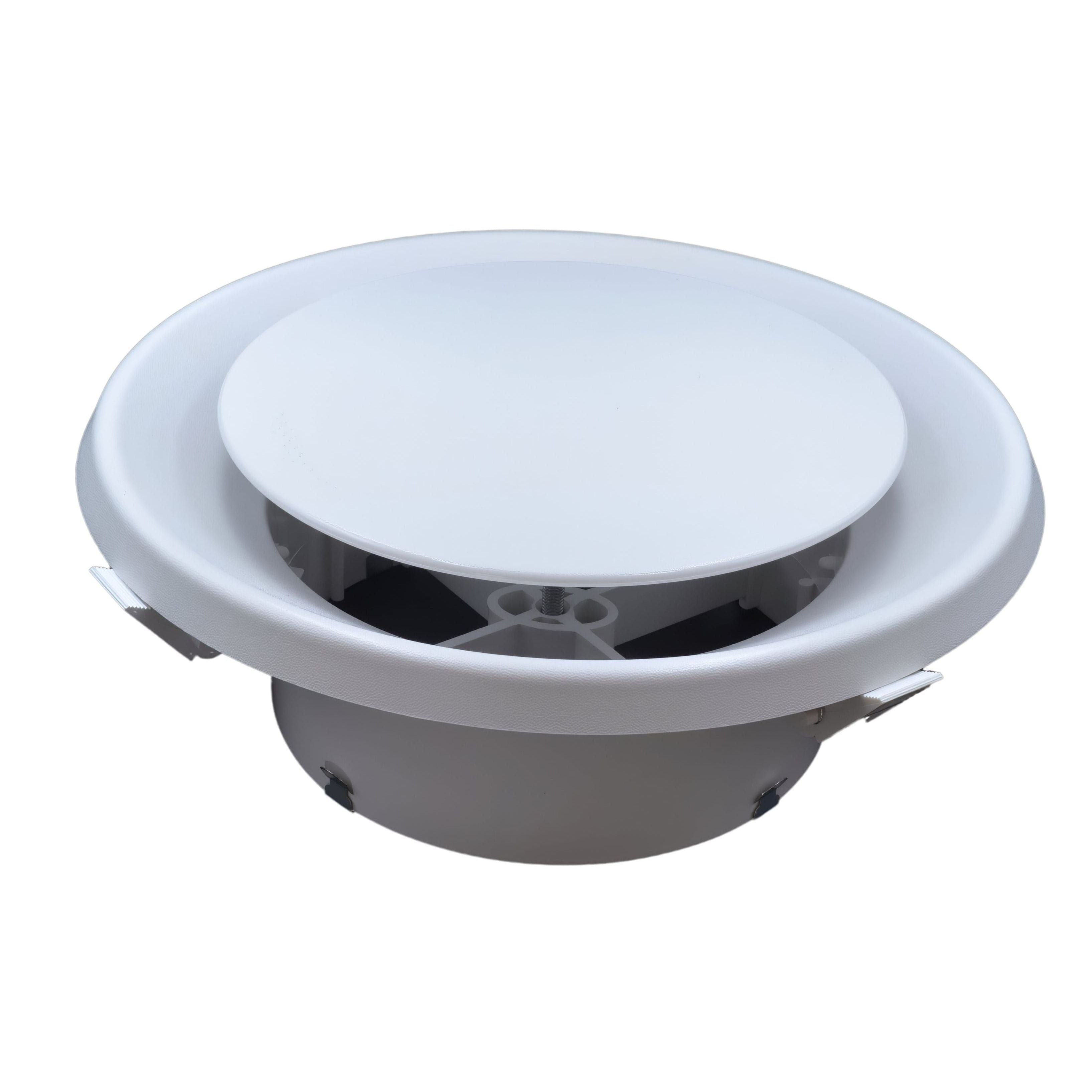 White plastic round ceiling cone vent diffuser for home HVAC and ventilation systems