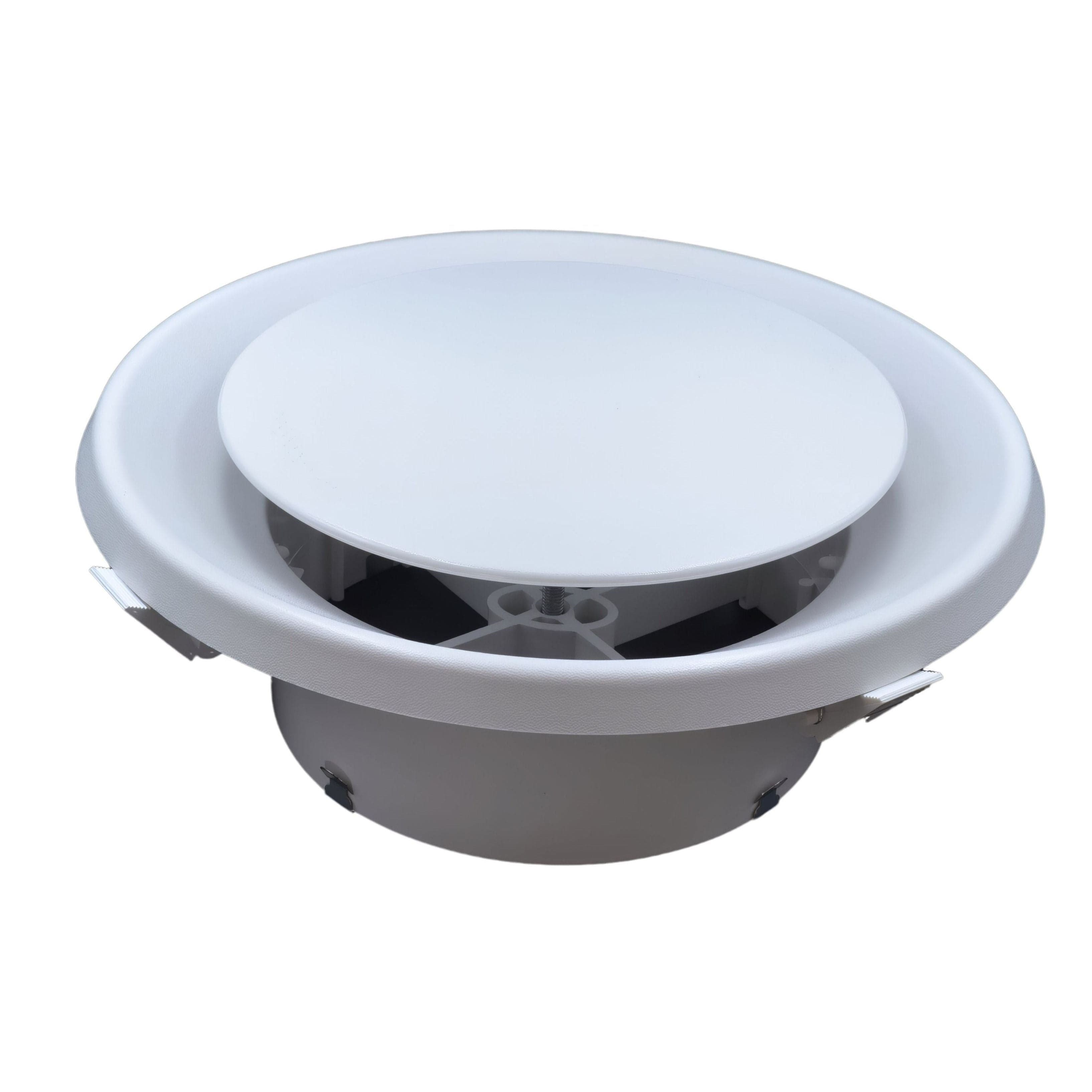 Ductsure PCD250 white plastic round ceiling cone vent diffuser for home ventilation systems — view 2