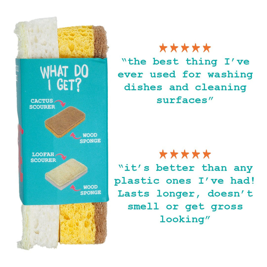 Compostable Eco-Scourers & Sponge Bundle-3