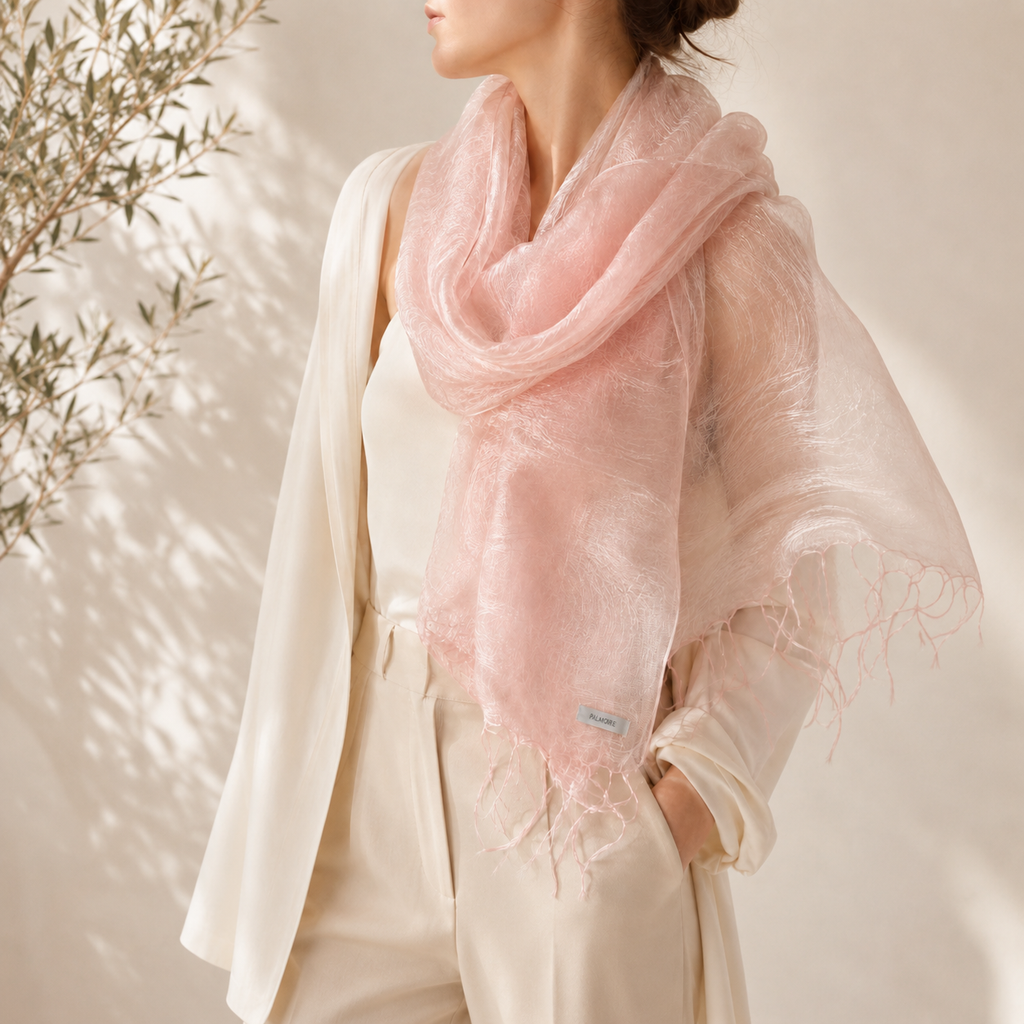 Dusty Rose Mulberry Silk Scarf-3