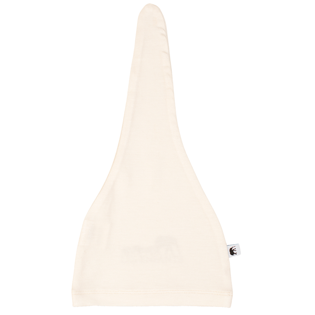Cream bamboo baby beanie, soft and breathable hypoallergenic headwear for infants and toddlers. — view 4