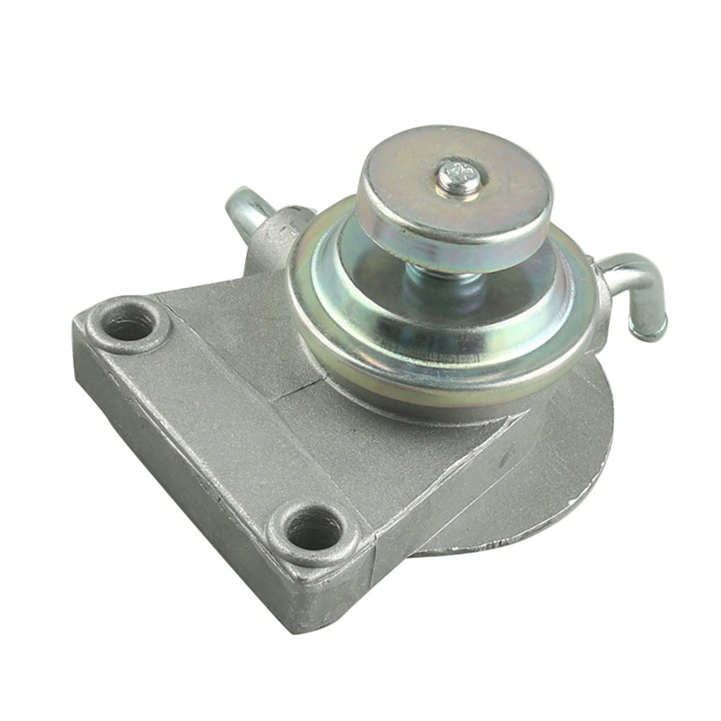 Heavy duty metal diesel fuel primer pump assembly with mounting bracket and hose connections — view 3