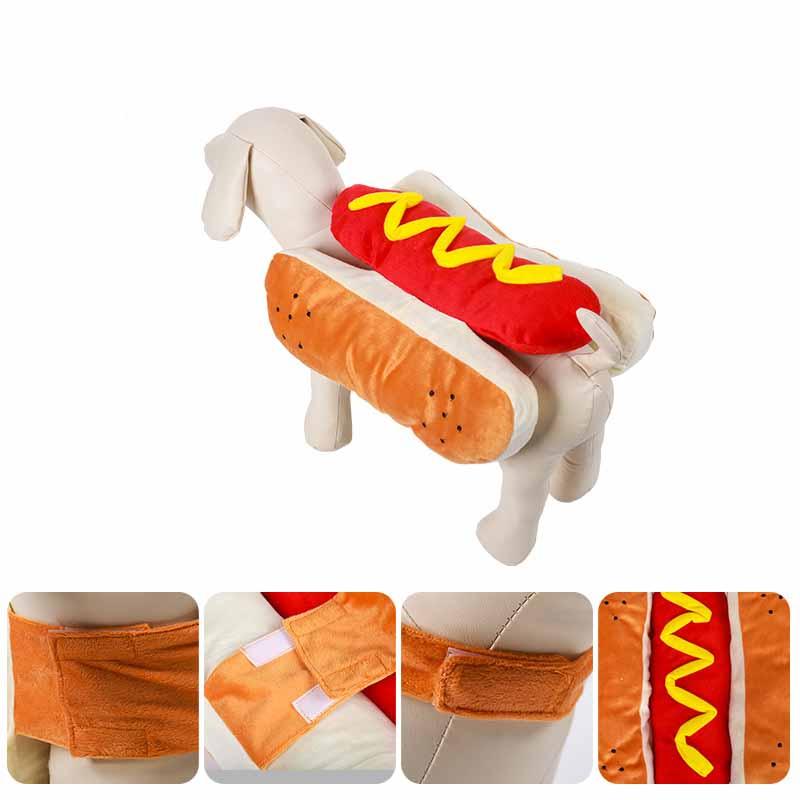 Hot diggity dog costume in vibrant red soft polyester for small to large dogs — view 2