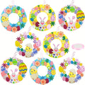8-piece DIY Easter wreath craft kit with festive bunny and egg decorations for home display