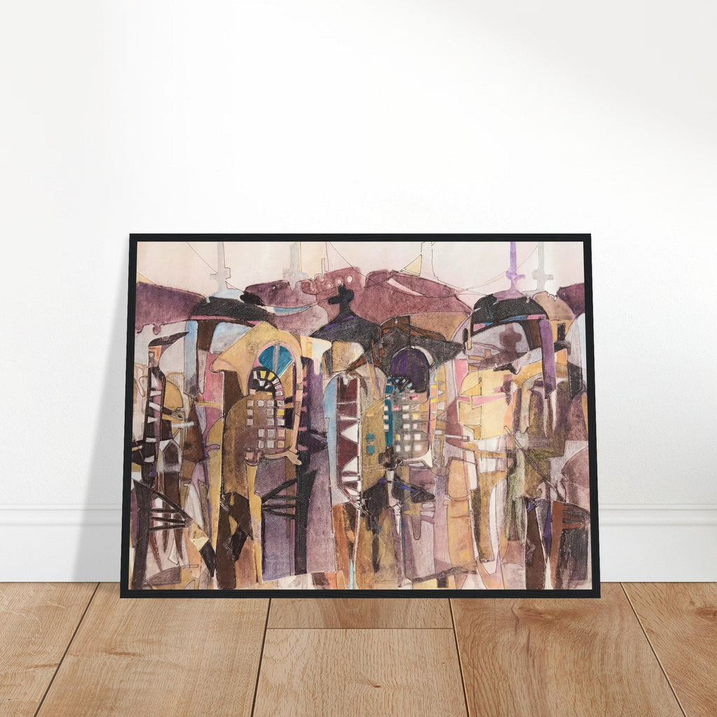 'San Francisco De Asis' Abstract I 24x32 inch Wooden Framed Art Print  I Original Artwork by American Artist Barbara Cleary-0