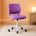 Purple kids desk chair with ergonomic lumbar support height adjustable armless design and five caster wheels