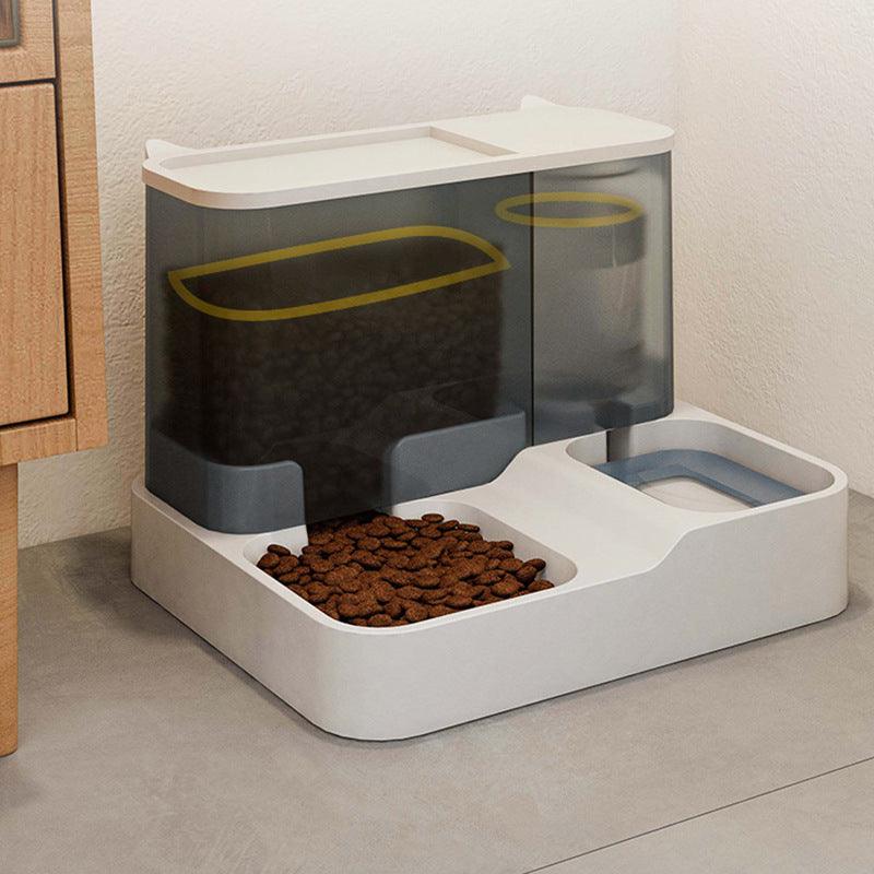 Large capacity automatic plastic cat feeder and water dispenser available in stylish modern colors. — view 2