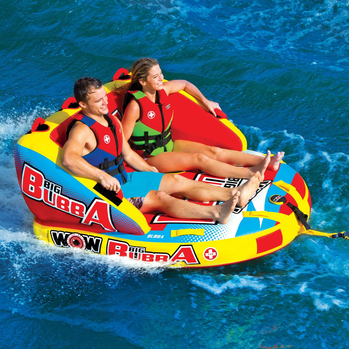 WOW Watersports Big Bubba Hi Vis 2 Person Towable Water Tube For Pool and Lake-0