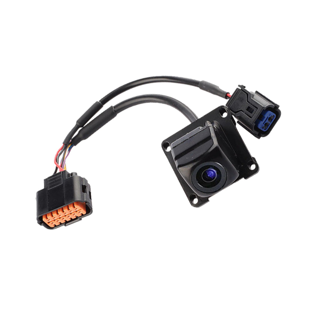 Rear view backup parking camera with wiring connector made of rust resistant metal and plastic — view 2