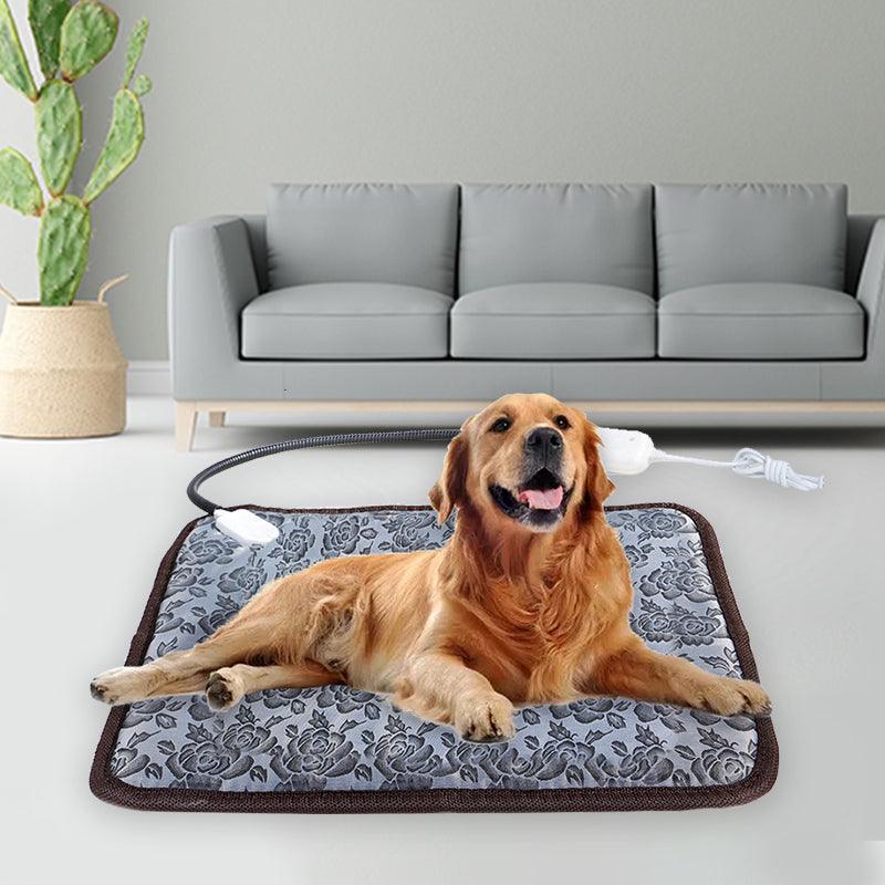 Waterproof electric pet heating pad in durable Oxford fabric featuring a chew-resistant safety power cord — view 2