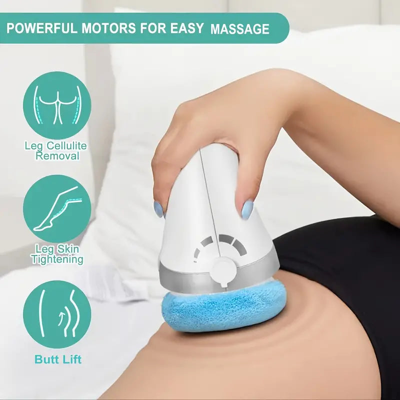 White handheld electric full body sculpting massager for skin tightening and body contouring — view 4
