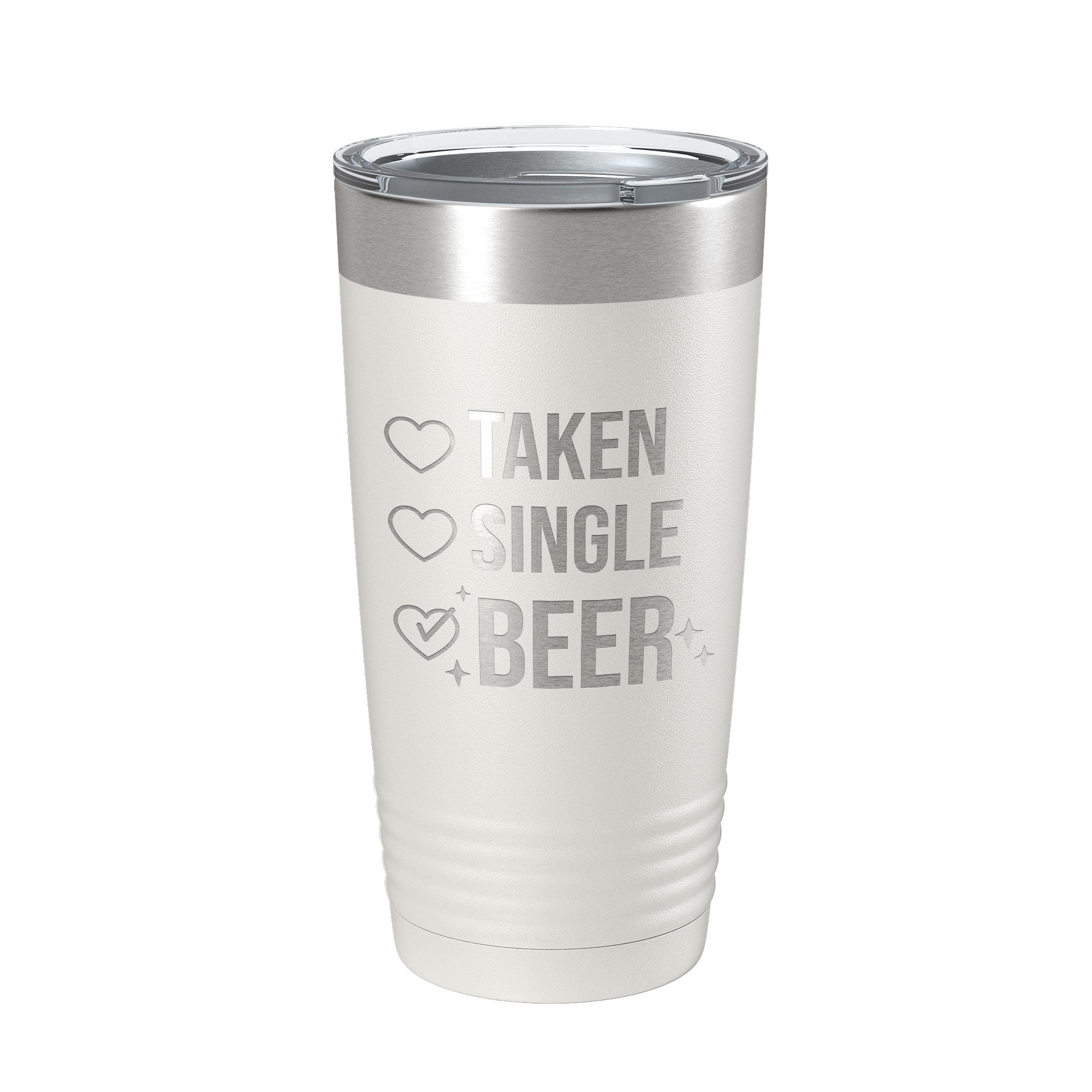 Funny taken single beer checklist laser engraved stainless steel insulated 20 oz travel tumbler — view 2