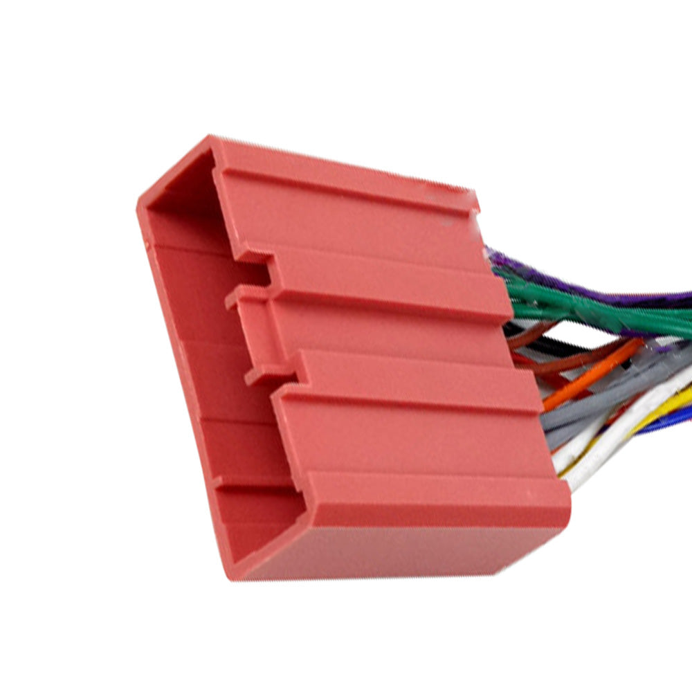 Car stereo wiring harness ISO adapter featuring a durable molded ABS plastic connector and pre-stripped cables — view 3
