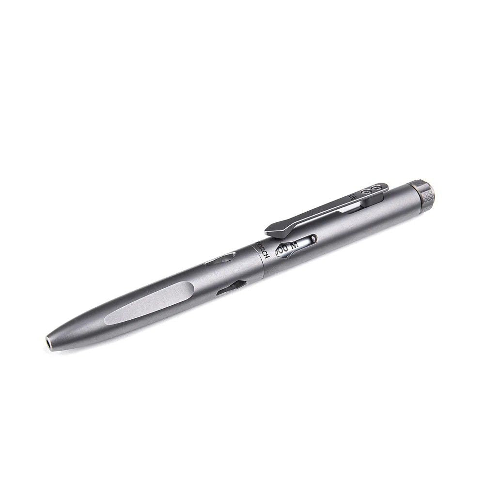 Nextorch NP11 Ti titanium tactical pen with deep carry clip and tungsten steel strike tip — view 3