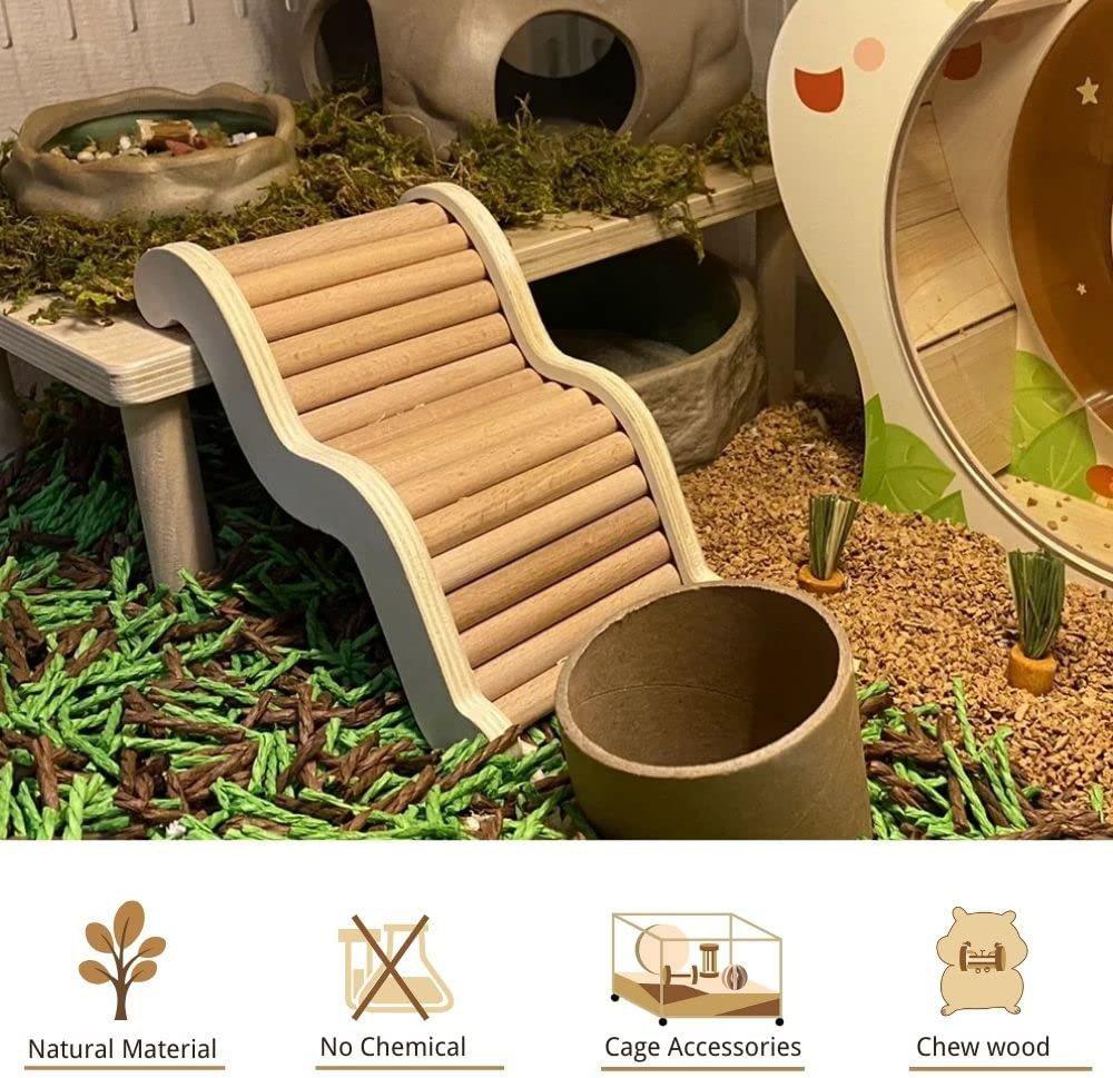 Solid wood Pet Haven hamster cage set with climbing ladder in a natural rustic finish — view 2