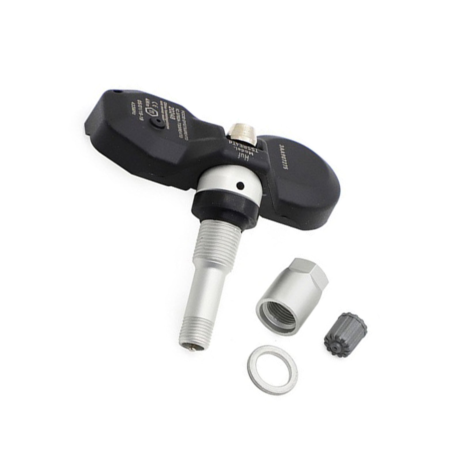 Set of four premium tyre pressure monitoring sensors in black and silver for luxury vehicles — view 5