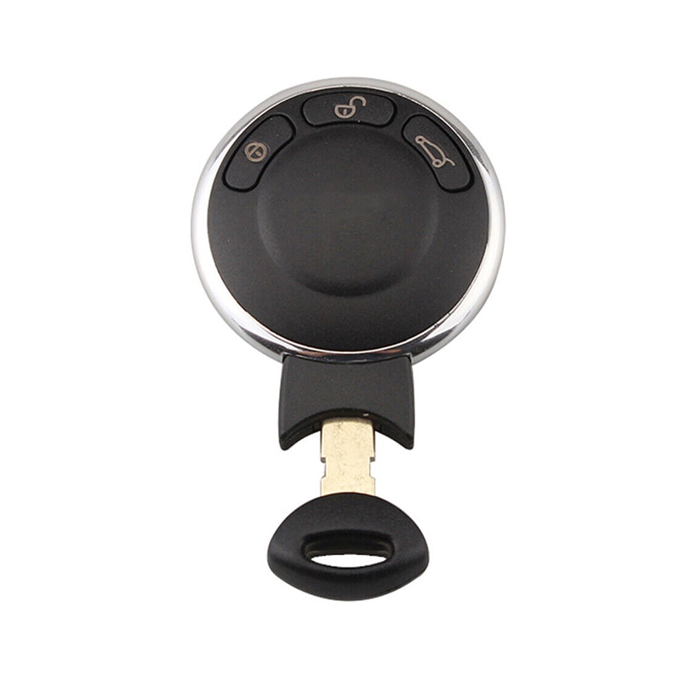 Black three button smart remote key fob replacement with metal blade for Mini Cooper