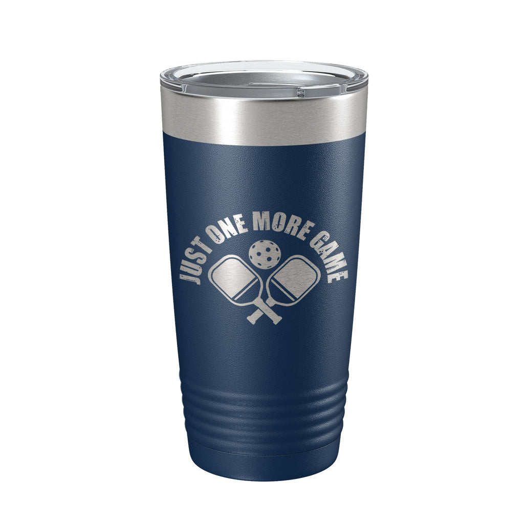 Pickleball 20oz travel tumbler in stainless steel with laser-etched design and clear sliding lid — view 3