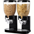 Dual-control large capacity food dispenser in plastic for storing grains and rice
