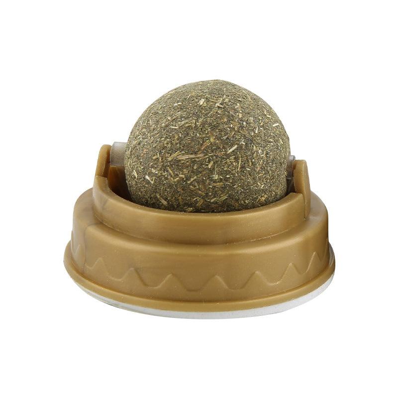 Minty fresh catnip dental treat ball rotating molar teeth cleaning toy for cats — view 2