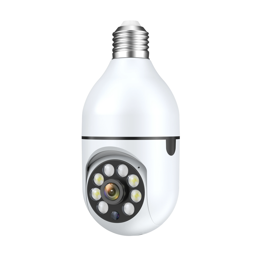 NNEOBA E27 smart wifi camera bulb with 3MP lens and night vision capabilities for home security