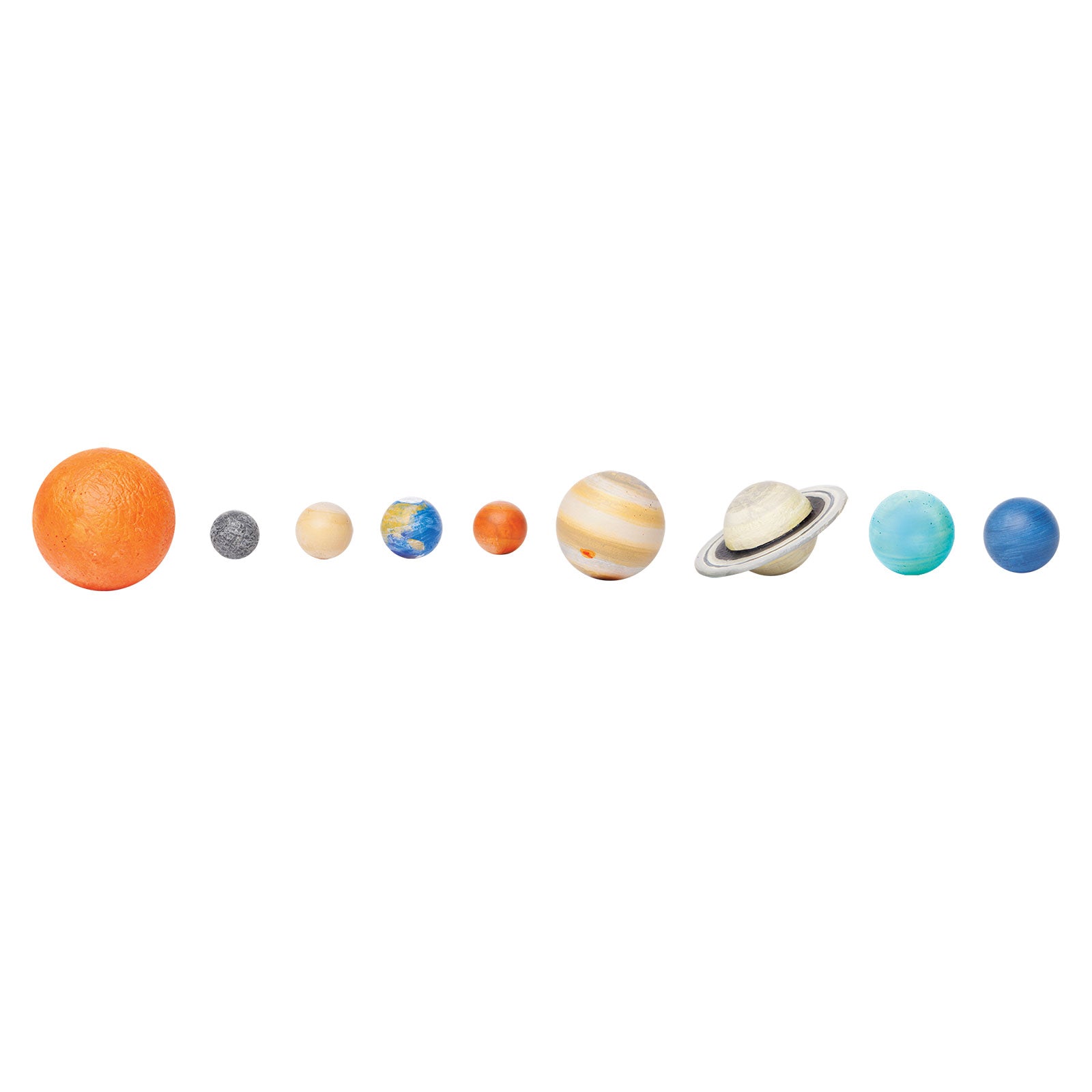 Solar system toy set featuring sun and eight highly detailed miniature planets in an acetate tray — view 2
