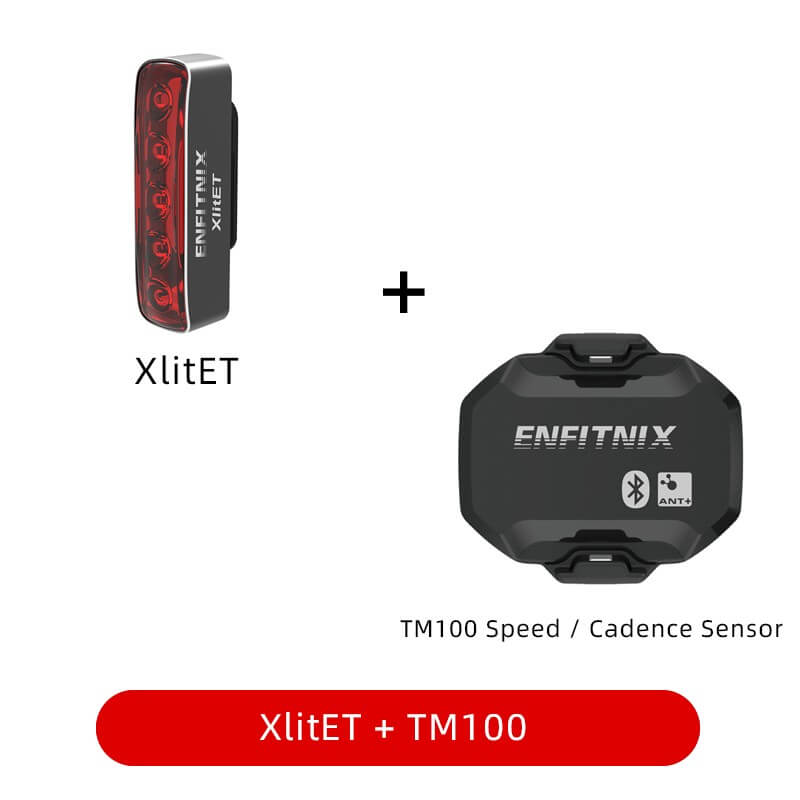 Enfitnix XlitET black aluminum smart bicycle tail light with bright red LED and sleek design — view 4