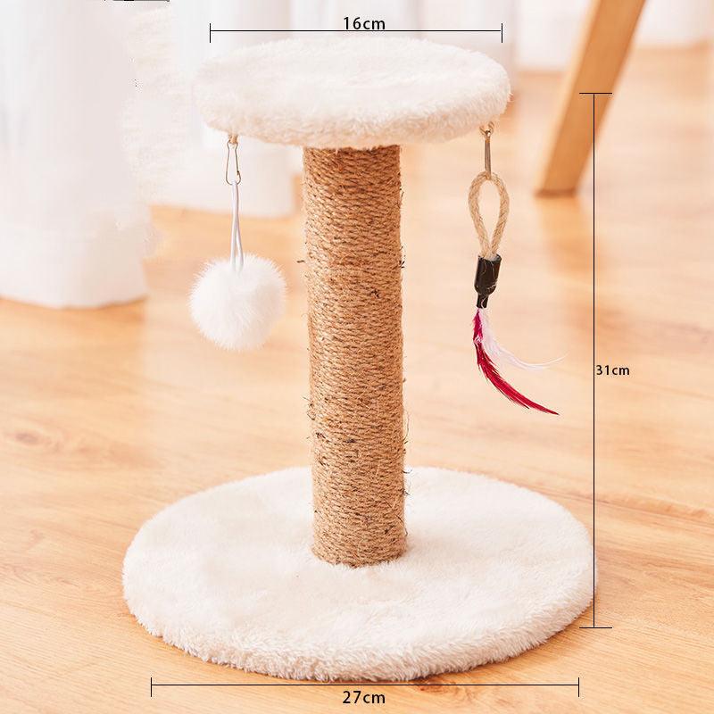 Durable vertical cat scratcher made of sisal featuring a tall post for scratching and stretching — view 3