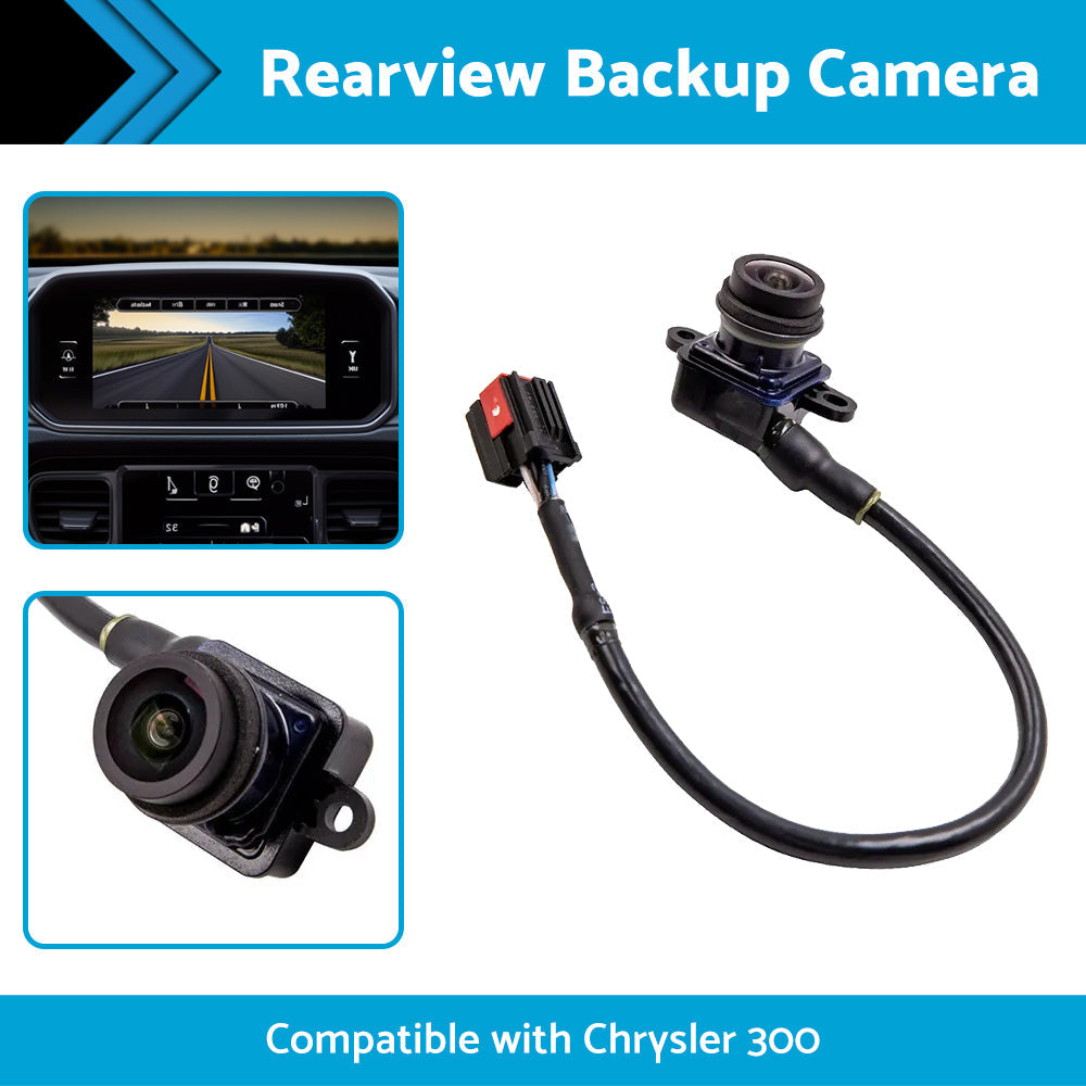 Rear backup camera replacement part with black housing and electrical connector for vehicle rear view — view 2