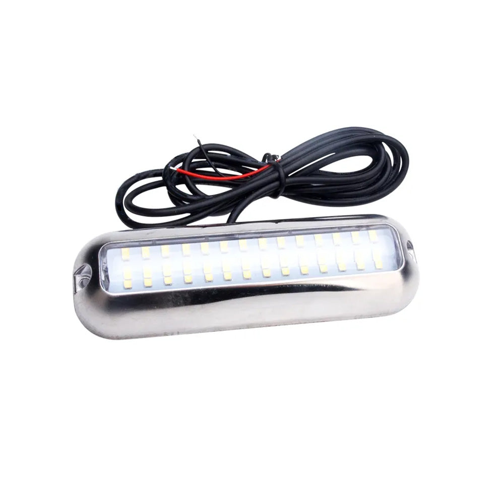 Pair of blue LED underwater boat lights in durable stainless steel casing for marine pontoons — view 4