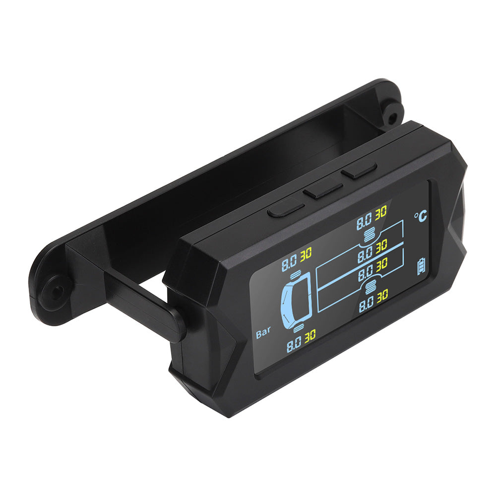 Black tyre pressure monitoring digital display with six waterproof copper valve sensors and accessories — view 5
