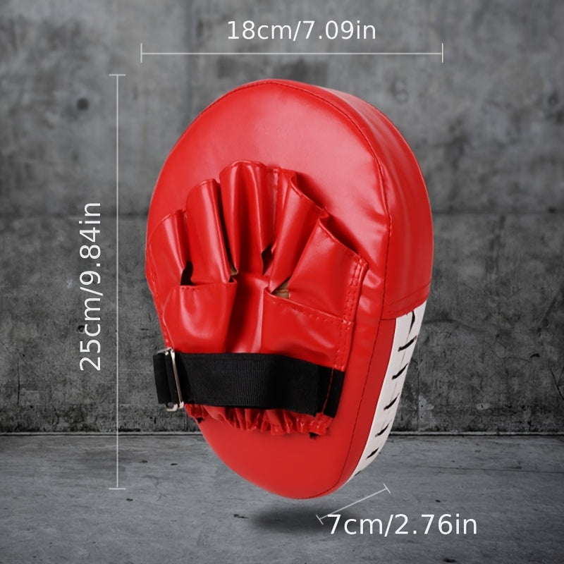 Red curved polyurethane boxing pad set for martial arts and strike training — view 3