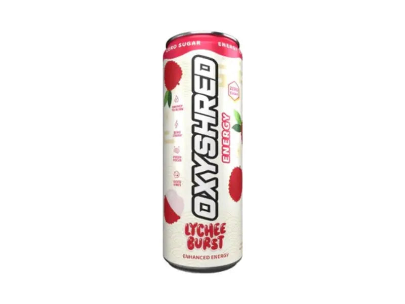 EHP Oxyshred RTD carbonated energy drink can showcasing vibrant colors and thermogenic pre-workout benefits