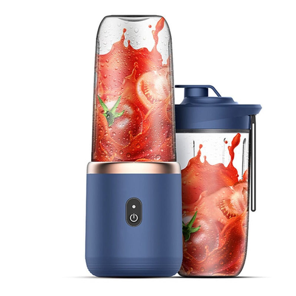 Portable electric juice blender with glass cup body and six stainless steel blades. — view 3