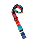 Elk Meadow yoga strap in tan organic cotton with metal D-ring buckles